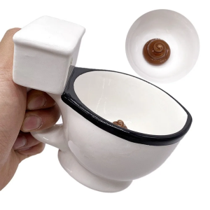Creative Funny Toilet Water Mug - Minimalist Novelty Ceramic Coffee Mug for Office Use White 201-300ml