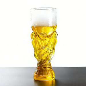 World Cup Large Trophy Beer Glass with Comfortable Grip for Football Match Viewing