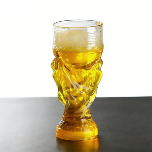 World Cup Large Trophy Beer Glass with Comfortable Grip for Football Match Viewing