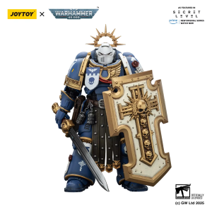 JOYTOY Warhammer 40K 1/18 Ultramarines Torvald Hand-Painted Action Figure with Power Sword Stormshield Bolt Pistol